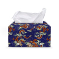 Orange Japanese Dragon Pattern Print Leather Tissue Box Cover
