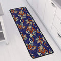 Orange Japanese Dragon Pattern Print Long Kitchen Mat