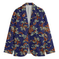 Orange Japanese Dragon Pattern Print Men's Blazer