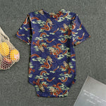 Orange Japanese Dragon Pattern Print Men's Bodysuit
