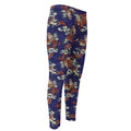Orange Japanese Dragon Pattern Print Men's Compression Pants