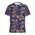 Orange Japanese Dragon Pattern Print Men's Athletic T-Shirt