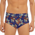 Orange Japanese Dragon Pattern Print Men's Triangle Swim Briefs