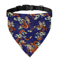 Orange Japanese Dragon Pattern Print Over The Collar Dog Bandana