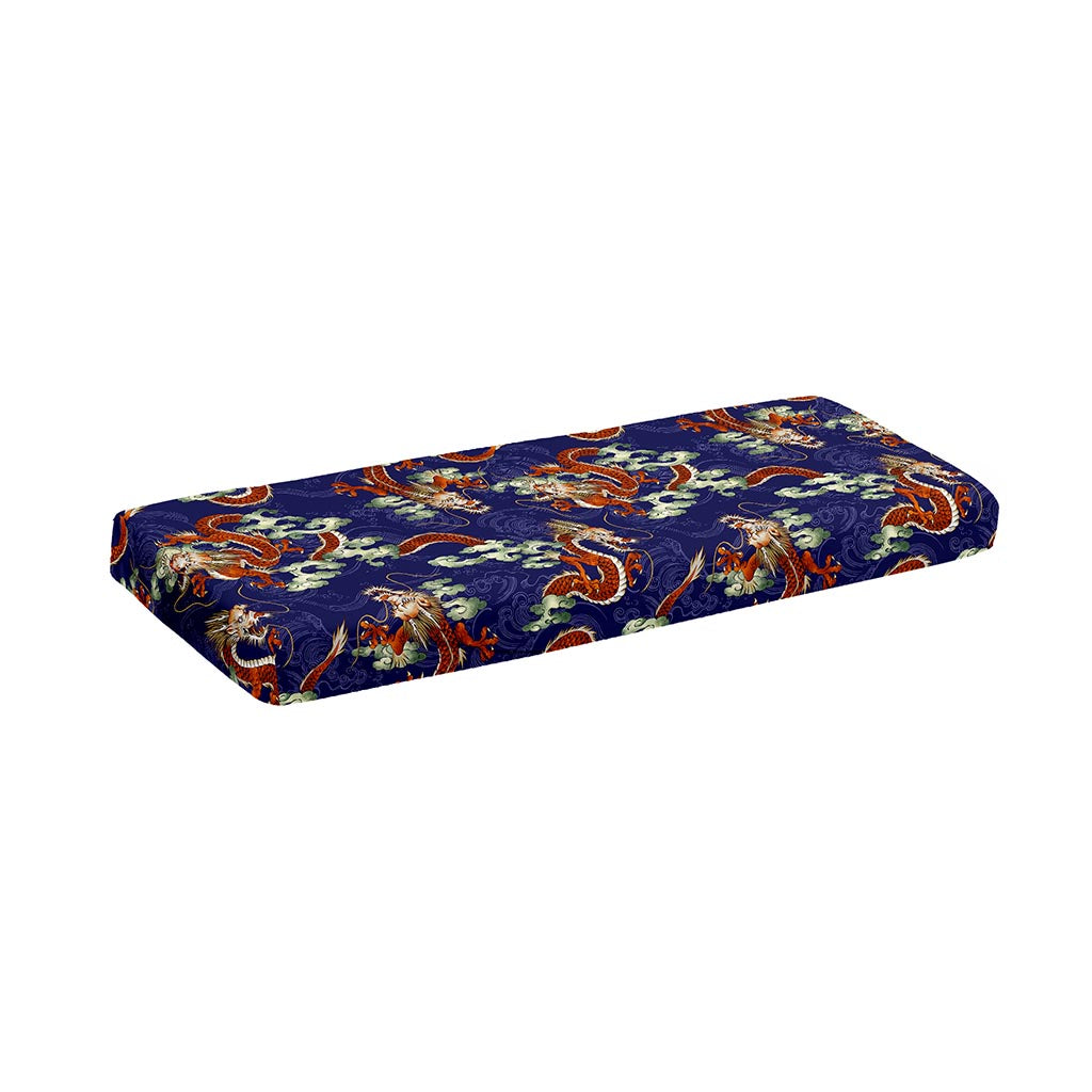 Orange Japanese Dragon Pattern Print Piano Keyboard Cover