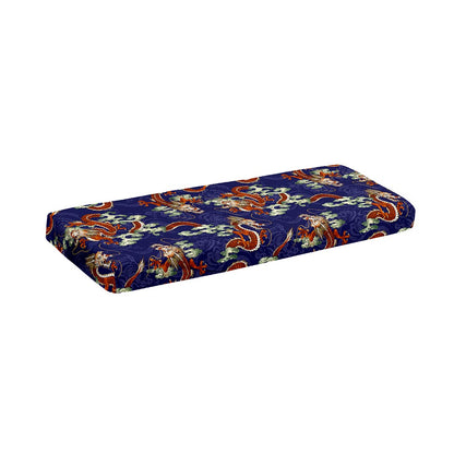 Orange Japanese Dragon Pattern Print Piano Keyboard Cover