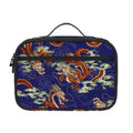 Orange Japanese Dragon Pattern Print Portable Lunch Bag