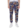 Orange Japanese Dragon Pattern Print Joggers