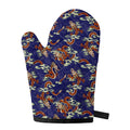 Orange Japanese Dragon Pattern Print Single Oven Mitt