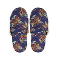 Orange Japanese Dragon Pattern Print Slippers