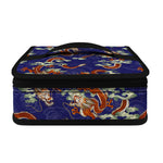 Orange Japanese Dragon Pattern Print Small Lunch Bag