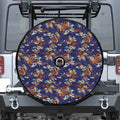 Orange Japanese Dragon Pattern Print Tire Cover With Camera Hole