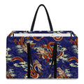 Orange Japanese Dragon Pattern Print Utility Tote Bag
