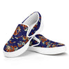 Orange Japanese Dragon Pattern Print White Slip On Sneakers