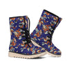 Orange Japanese Dragon Pattern Print Winter Boots