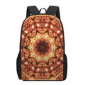 Orange Kaleidoscope Print 17 Inch Backpack