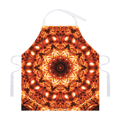 Orange Kaleidoscope Print Adjustable Apron