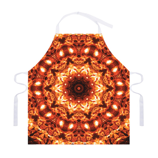 Orange Kaleidoscope Print Adjustable Apron