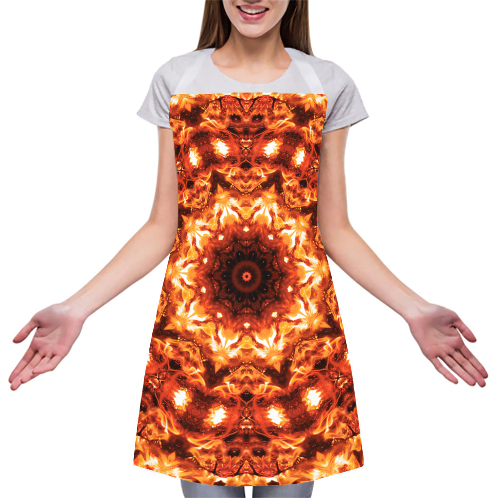 Orange Kaleidoscope Print Adjustable Apron