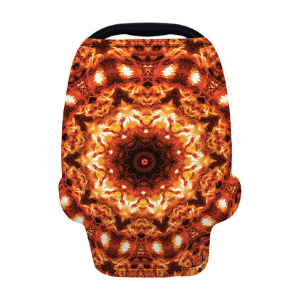 Orange Kaleidoscope Print Baby Seat Cover