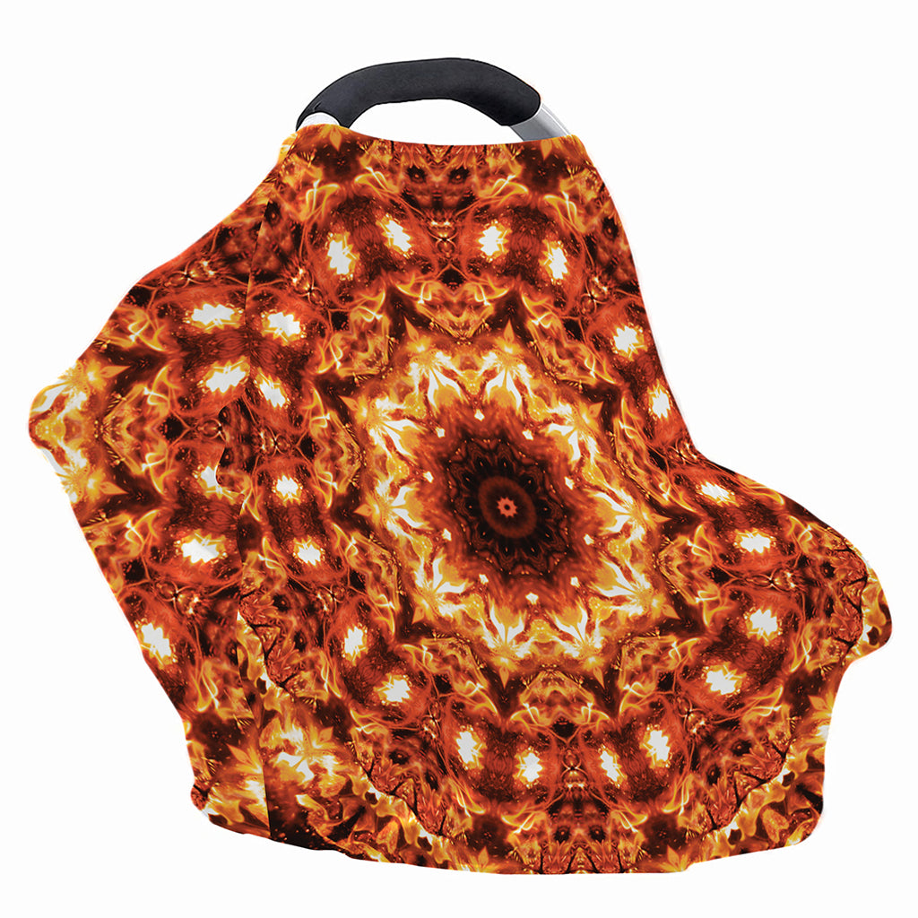 Orange Kaleidoscope Print Baby Seat Cover