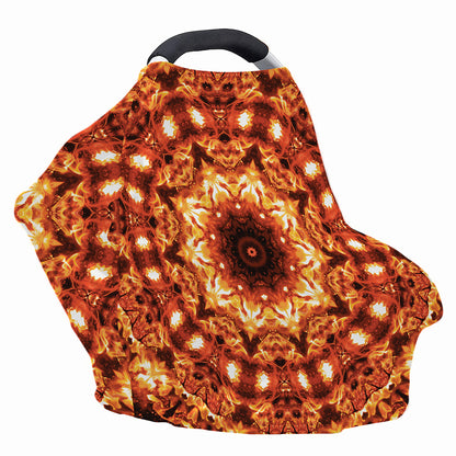 Orange Kaleidoscope Print Baby Seat Cover
