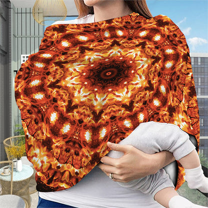 Orange Kaleidoscope Print Baby Seat Cover