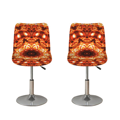 Orange Kaleidoscope Print Bar Stool Covers