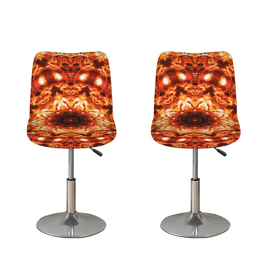 Orange Kaleidoscope Print Bar Stool Covers