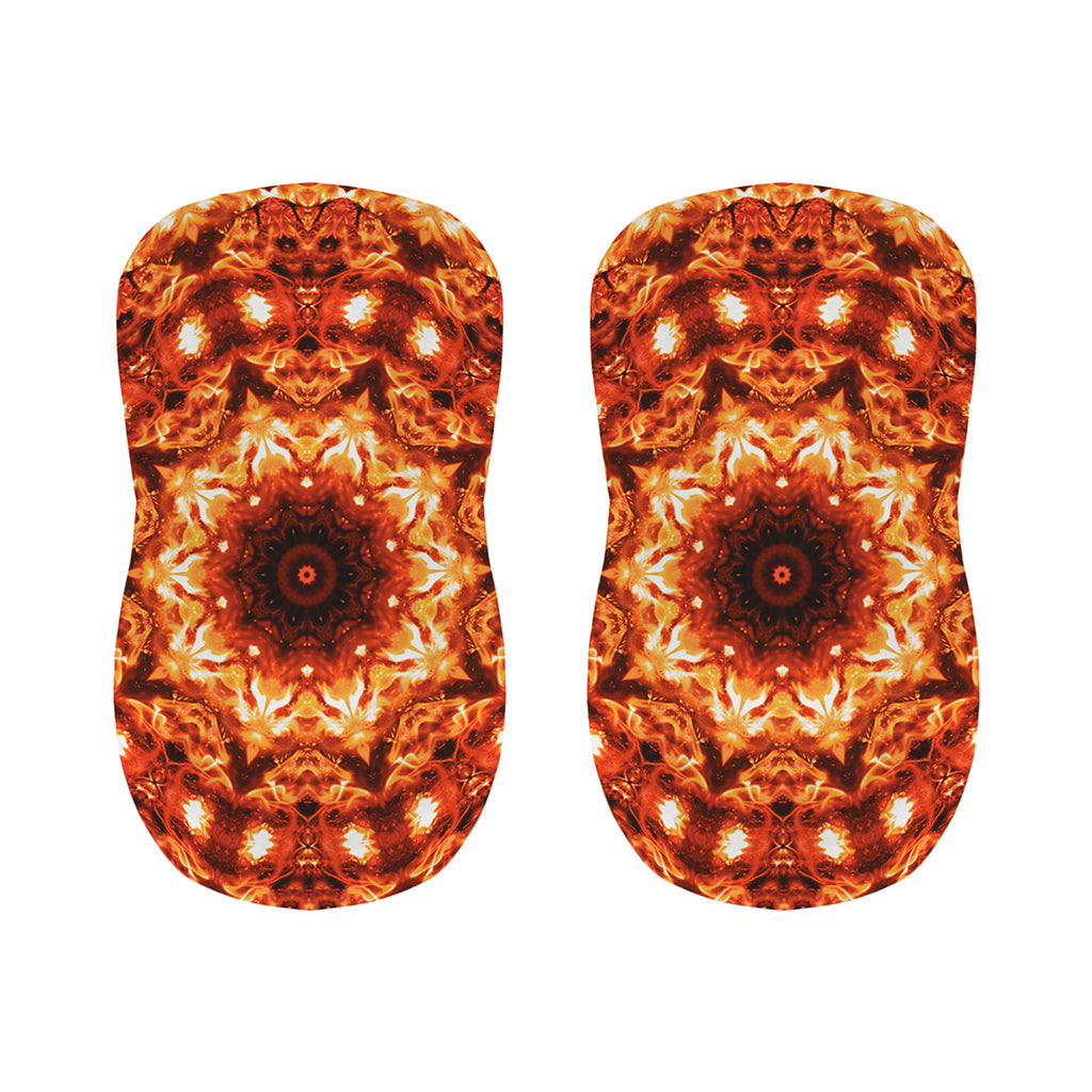 Orange Kaleidoscope Print Bar Stool Covers