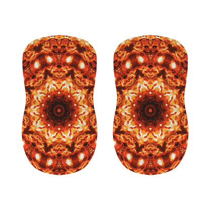 Orange Kaleidoscope Print Bar Stool Covers