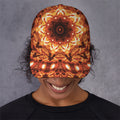 Orange Kaleidoscope Print Baseball Cap