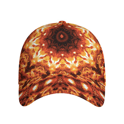 Orange Kaleidoscope Print Baseball Cap