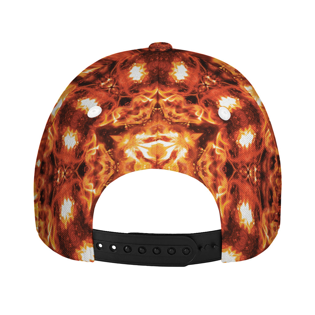 Orange Kaleidoscope Print Baseball Cap