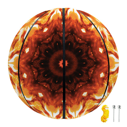 Orange Kaleidoscope Print Basketball