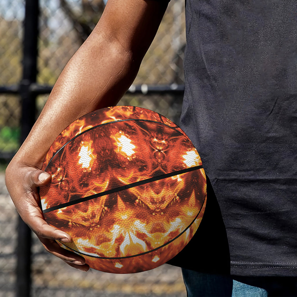 Orange Kaleidoscope Print Basketball