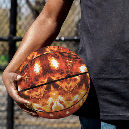 Orange Kaleidoscope Print Basketball