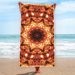 Orange Kaleidoscope Print Beach Towel