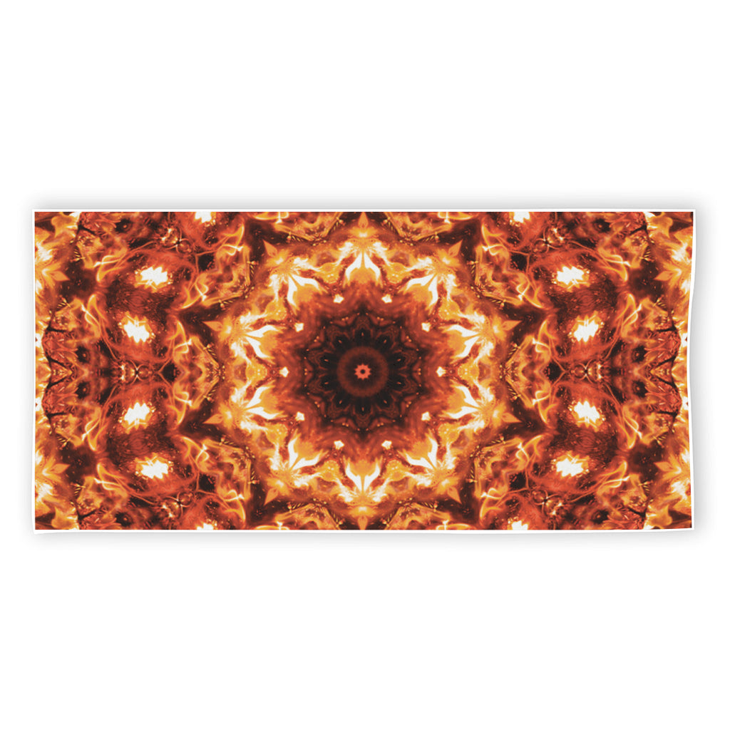 Orange Kaleidoscope Print Beach Towel