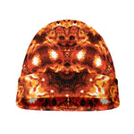 Orange Kaleidoscope Print Beanie