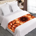 Orange Kaleidoscope Print Bed Runner