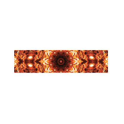 Orange Kaleidoscope Print Bed Runner