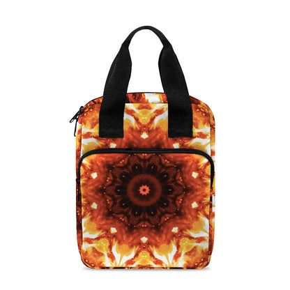 Orange Kaleidoscope Print Bible Tote Bag