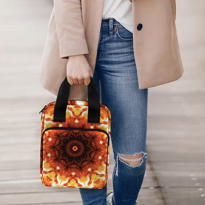 Orange Kaleidoscope Print Bible Tote Bag