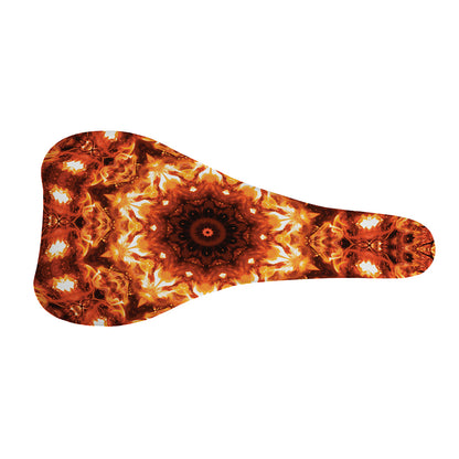 Orange Kaleidoscope Print Bicycle Seat Cover