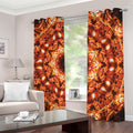 Orange Kaleidoscope Print Dimout Grommet Curtains
