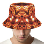 Orange Kaleidoscope Print Bucket Hat