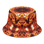 Orange Kaleidoscope Print Bucket Hat