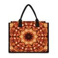 Orange Kaleidoscope Print Canvas Tote Bag