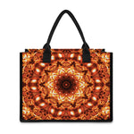 Orange Kaleidoscope Print Canvas Tote Bag